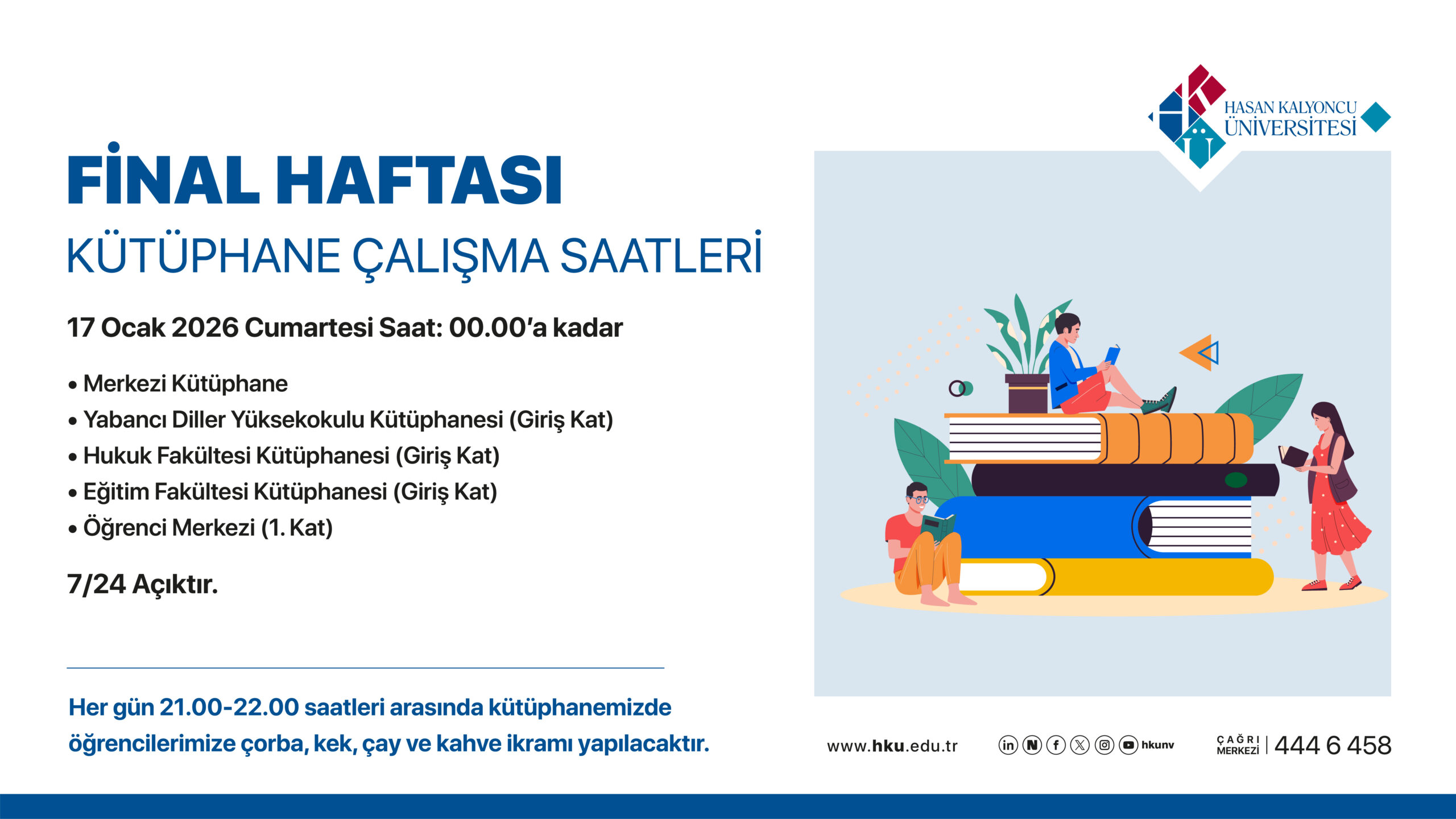 Final Haftası Kütüphane Çalışma Saatleri